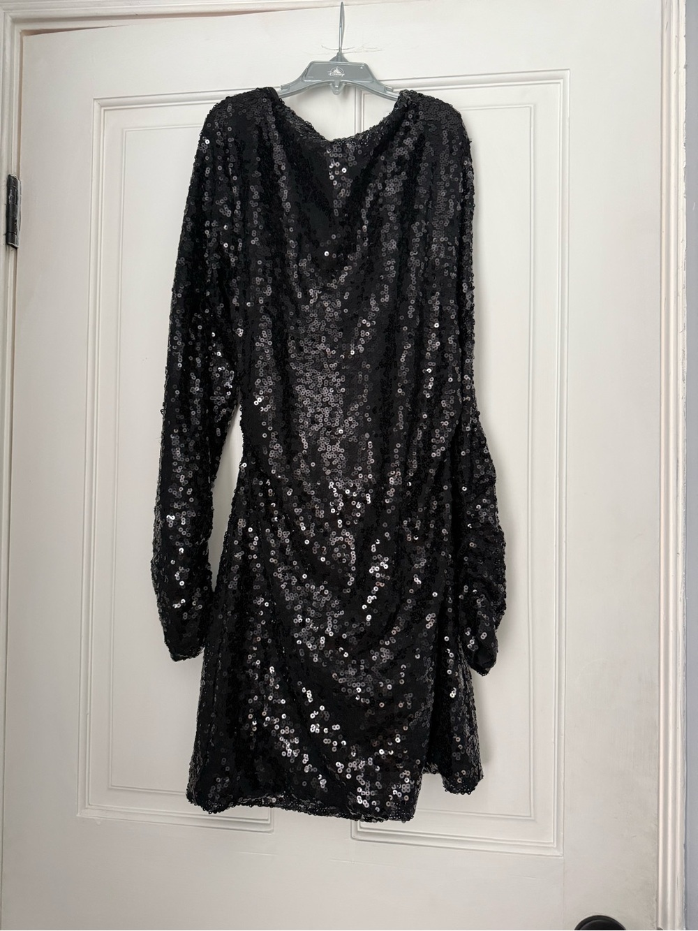 Deluc Black Long-Sleeve Sequin Mini Dress